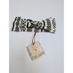Kate Quinn Bamboo Black Boho Stripe Mosaic Bow Headband Medium